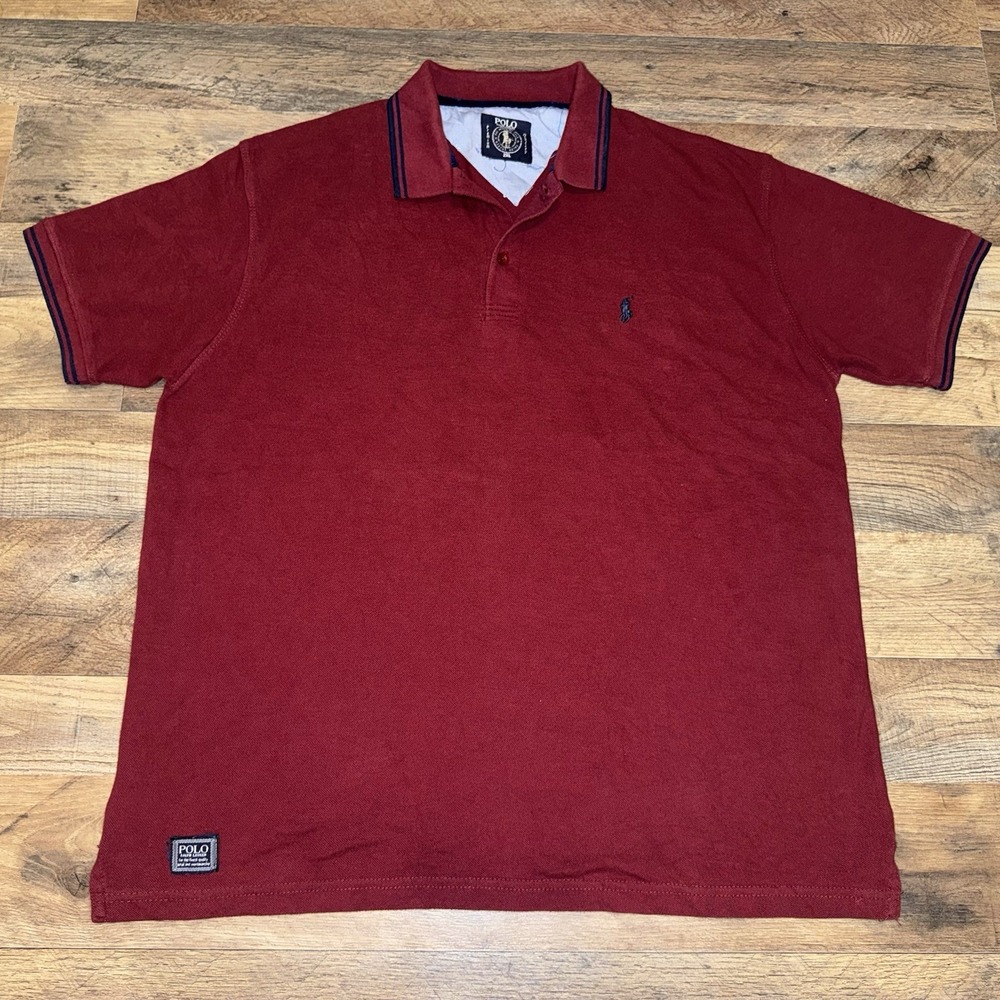 Polo Ralph Lauren Polo Shirt Mens 2XL Burgundy‎ Short Sleeve Pique
